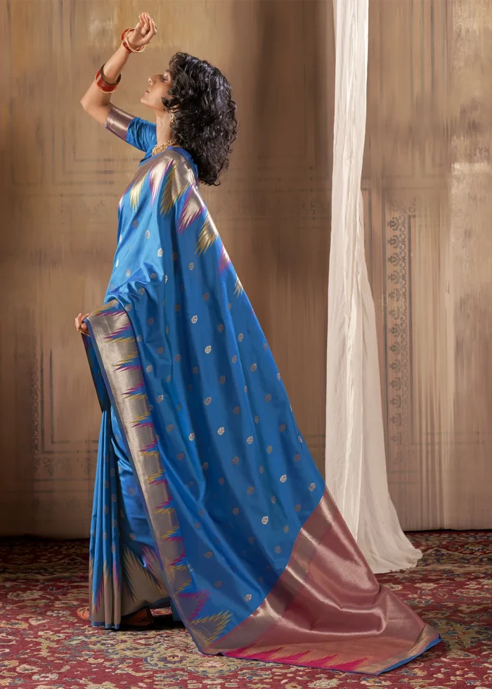 Blue Banarasi Silk Saree