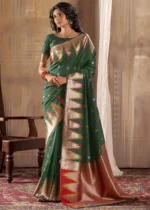 Forest Green Banarasi Silk Saree