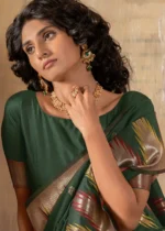 Forest Green Banarasi Silk Saree