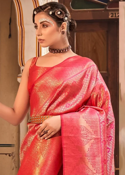 Rani Pink Kanjivaram Silk Saree