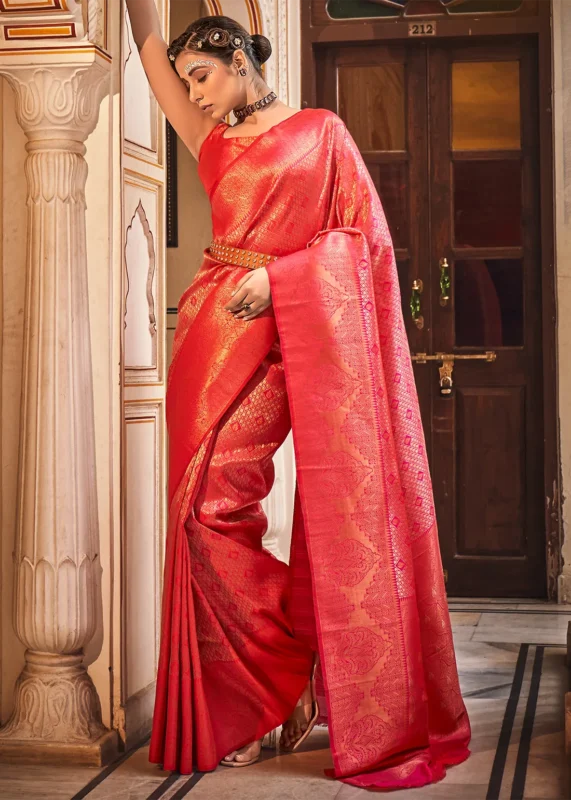 Rani Pink Kanjivaram Silk Saree