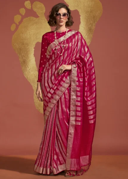 Red Banarasi Handloom Silk Saree