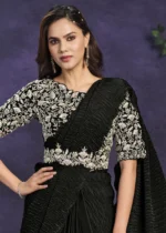 Black Ready to Wear Designer Saree