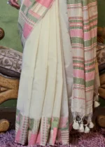 Cream Cotton Silk Saree with Brocade Blouse