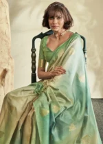 Green Handloom Khadi Silk Saree