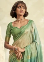 Green Handloom Khadi Silk Saree