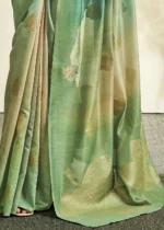 Green Handloom Khadi Silk Saree