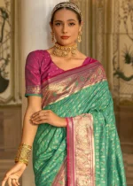 Jade Green Patola Silk Saree