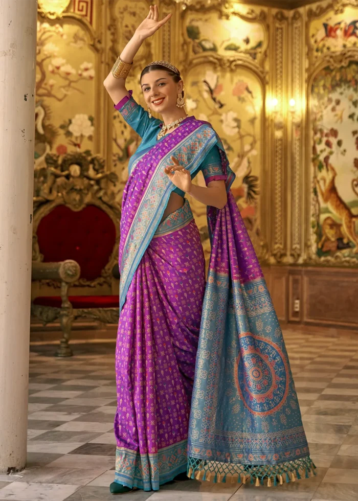 Magenta Patola Silk Saree