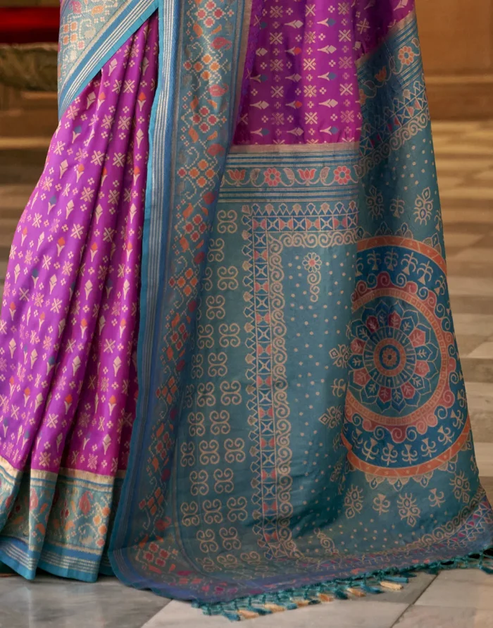 Magenta Patola Silk Saree