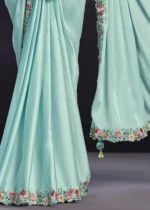 Mint Green Ready to Wear Designer Saree