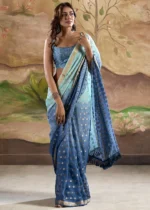 Ombré Blue Banarasi Georgette Saree