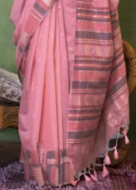 Pink Cotton Silk Saree with Brocade Blouse