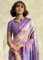 Purple Handloom Khadi Silk Saree