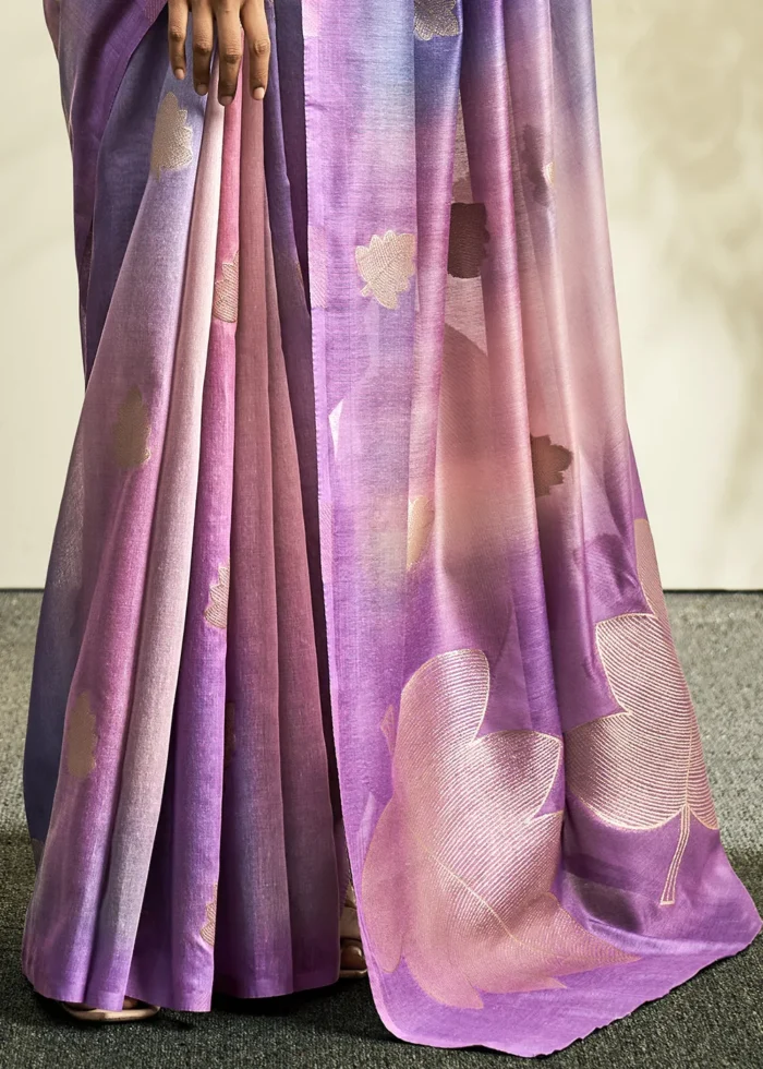 Purple Handloom Khadi Silk Saree