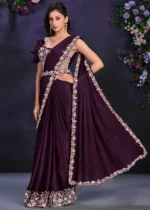 Purple Ready to Wear Designer Saree