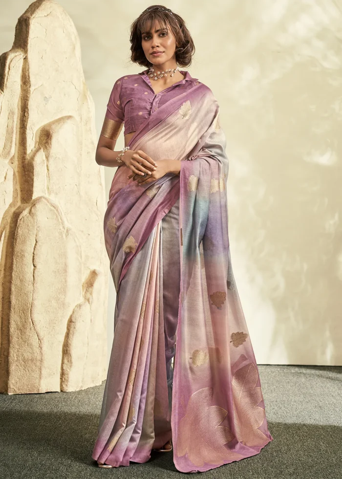 Rose Pink Handloom Khadi Silk Saree