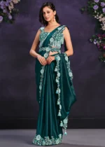 Teal Ready to Wear Designer Saree