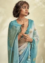 Turquoise Handloom Khadi Silk Saree