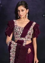 Wine Ready to Wear Designer Saree