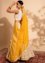 Yellow Embroidered Georgette Lehenga