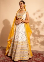 Yellow Embroidered Georgette Lehenga