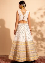 Yellow Embroidered Georgette Lehenga