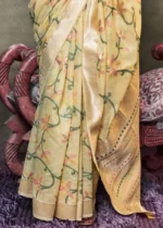 Yellow Jamdani Cotton Silk Saree