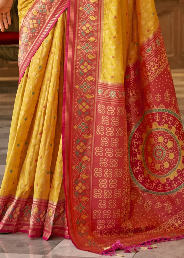 Yellow Patola Silk Saree