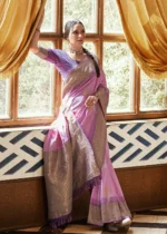 Azalea Pink Banarasi Silk Saree