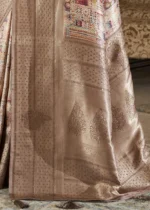 Brown Kanjivaram Saree with Stone Work