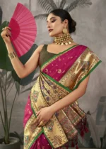 Claret Violet Paithani Silk Saree