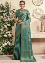 Cyan Blue Dharmavaram Silk Saree