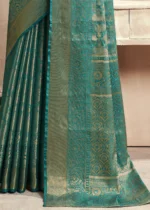 Cyan Blue Dharmavaram Silk Saree