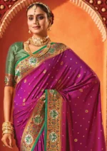 Magenta Paithani Silk Saree with Stone Work