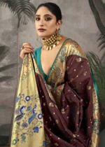 Maroon Paithani Silk Saree