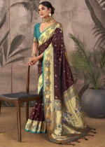 Maroon Paithani Silk Saree