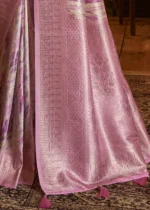 Pink Kanjivaram Saree with Stone Work