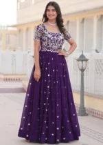 Purple Georgette Anarkali Gown