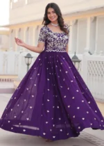 Purple Georgette Anarkali Gown