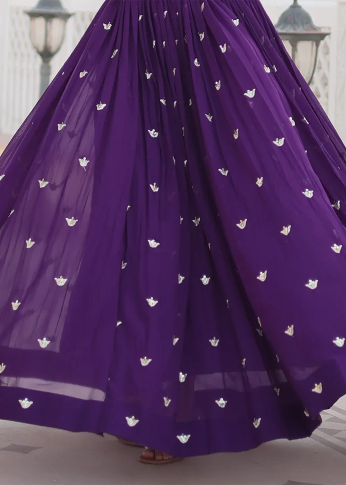 Purple Georgette Anarkali Gown