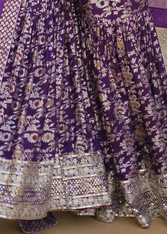 Purple Silk Gharara Suit