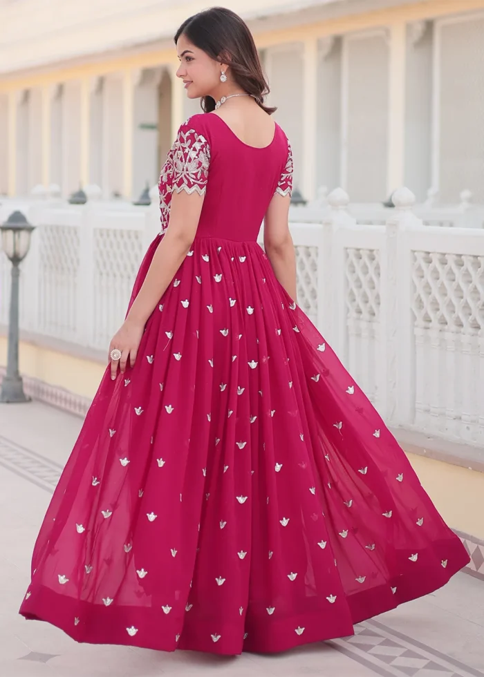 Rani Pink Georgette Anarkali Gown