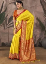 Sunny Yellow Paithani Silk Saree