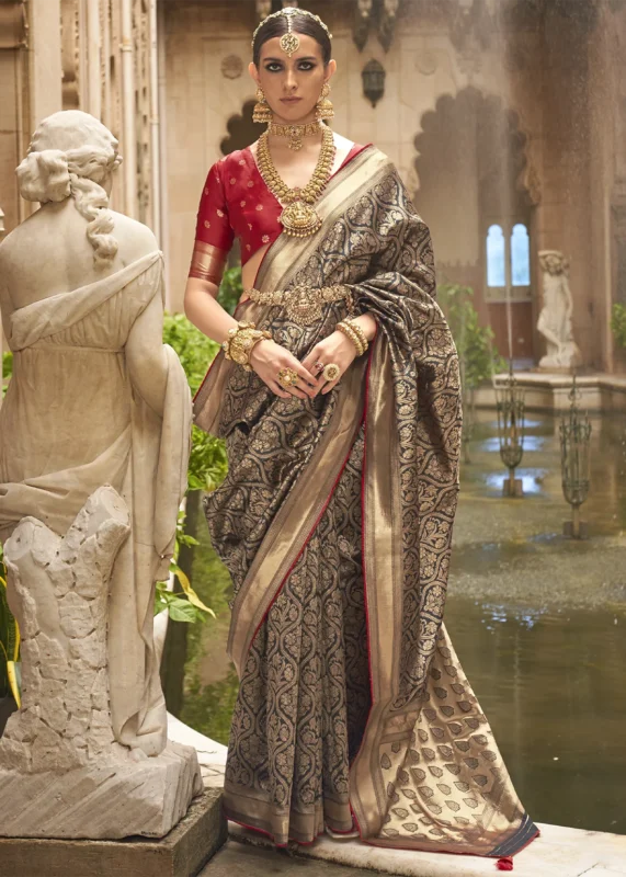 Black Banarasi Silk Saree