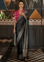 Black Handloom Silk Saree