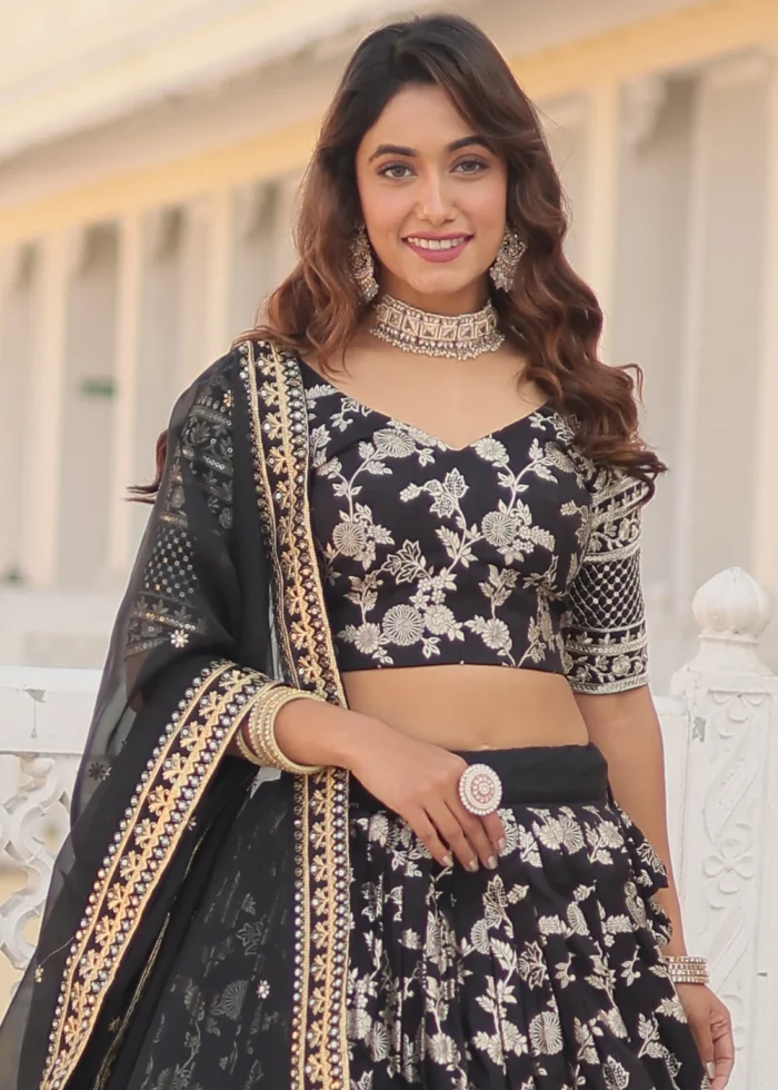 Black Silk Lehenga Choli