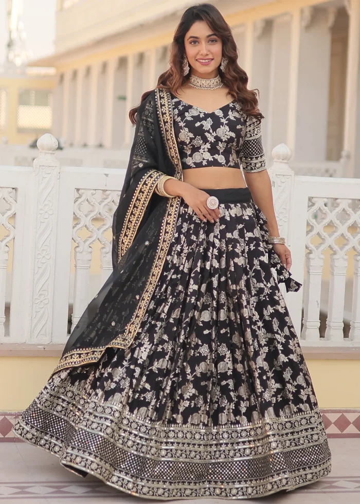 Black Silk Lehenga Choli