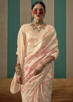 Cream Linen Saree