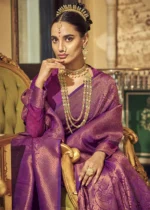 Deep Purple Kanjivaram Silk Saree